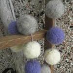 Wool Ball Garland, Wool Garland, Lavender Scented..