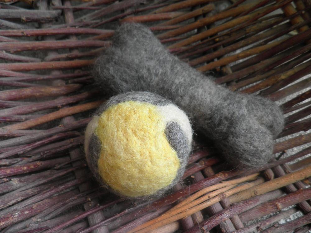Wool Dog Toys, Set Of 2 Dog Toys. Grey Set Only Ready To Ship. Eco Friendly Toy. Pure And Natural Dog Toys.