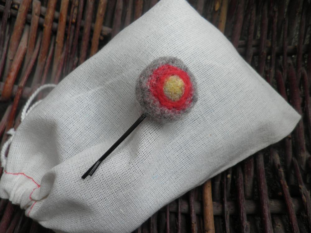 Wool Hair Pins, Bobby Pin With Wool Accents. Hair Art. Boho And Eco Friendly. Gift Under 5. Unique For Hair, Ooak